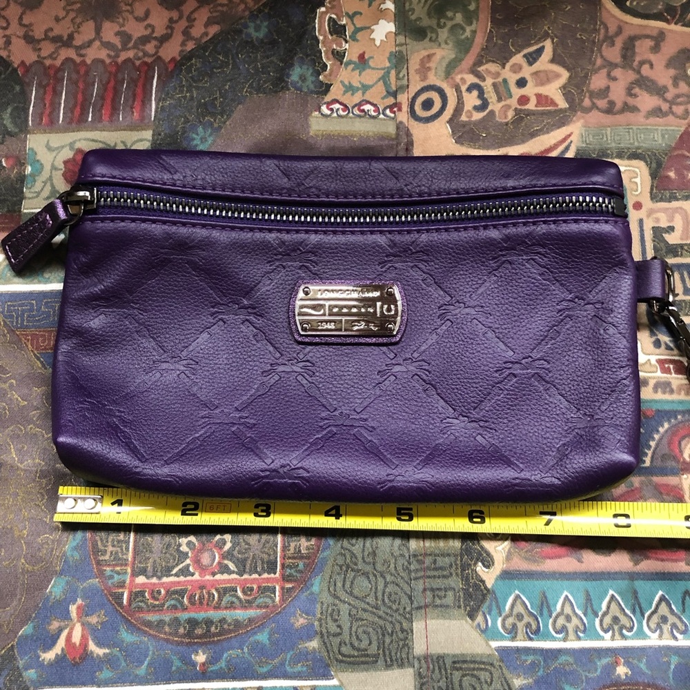Longchamp LM Cuir Purple Leather Wristlet …